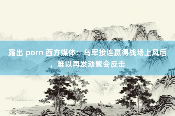 露出 porn 西方媒体：乌军接连赢得战场上风后，难以再发动聚会反击
