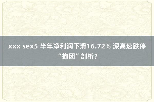 xxx sex5 半年净利润下滑16.72% 深高速跌停“抱团”剖析？