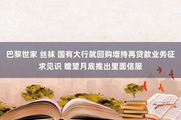 巴黎世家 丝袜 国有大行就回购增持再贷款业务征求见识 瞻望月底推出里面信服