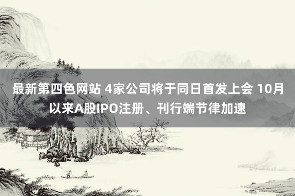 最新第四色网站 4家公司将于同日首发上会 10月以来A股IPO注册、刊行端节律加速