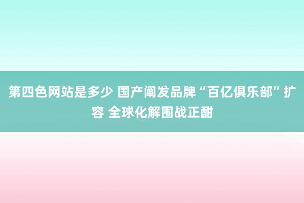 第四色网站是多少 国产阐发品牌“百亿俱乐部”扩容 全球化解围战正酣