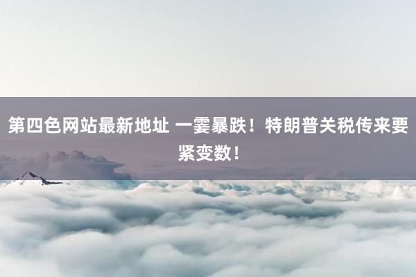 第四色网站最新地址 一霎暴跌！特朗普关税传来要紧变数！